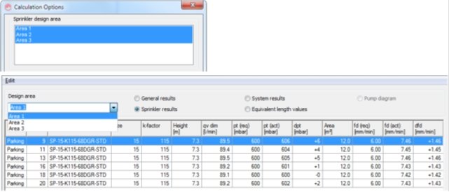 Calcularea mai multor zone de proiectare, simultan in proiectarea sistemelor de aspersoare