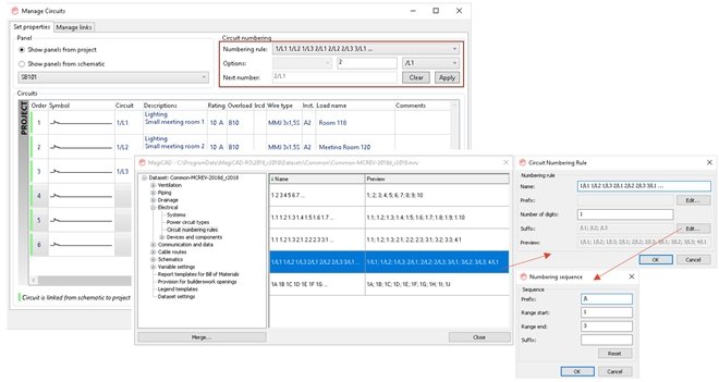 Definirea propriilor reguli de numerotare a circuitelor