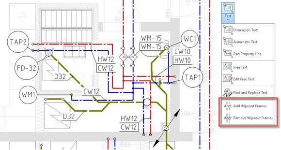 Ascunderea obiectelor in spatele textelor de dimensiune (etichetelor)