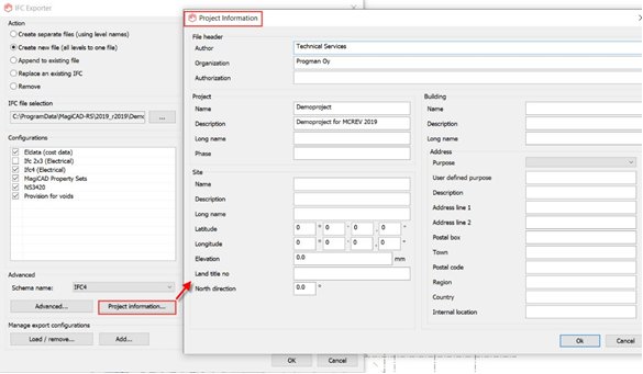 Gestionarea centralizata a tuturor datelor legate de proiect in exportul IFC 