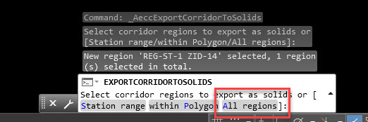 Functia de extragere a solidelor dintr-un coridor din Civil 3D