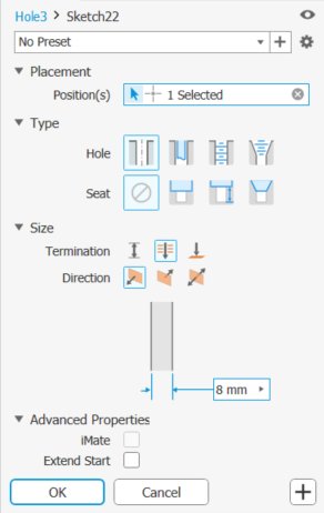 Inventor hole-dialog